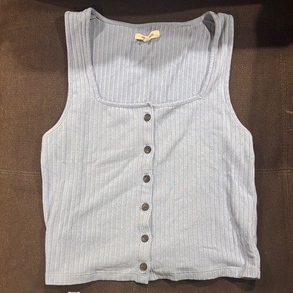 Madewell Tops - MADEWELL Women's Blue Button-Down Tank Top